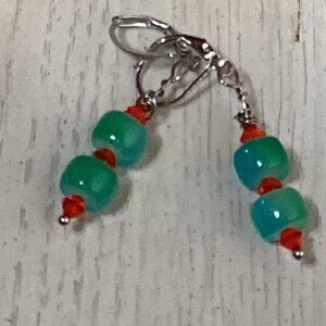 🍒 Dangle Handcrafted With Swarovski Crystal Earrings W/ 925 Hooks🐥